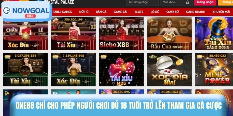 One88 chỉ cho phép người chơi đủ 18 tuổi trở lên tham gia cá cược